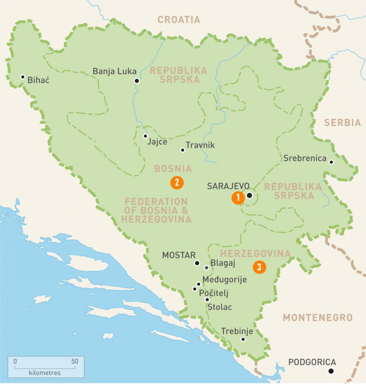 Map of sarajevo, বসনিয়া