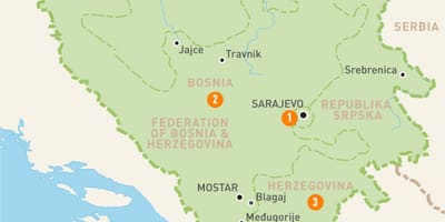 Map of sarajevo, বসনিয়া